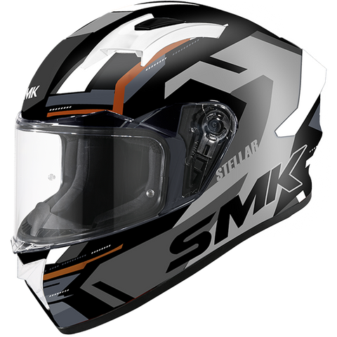 SMK Stellar Sports K Power Matt Black Grey Orange (MA267) Helmet