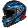 SMK Agnar Cyborg Gloss Blue Red (GL535) Helmet