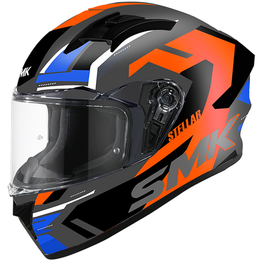 SMK Stellar Sports K Power Matt Grey Red Blue (MA635) Helmet