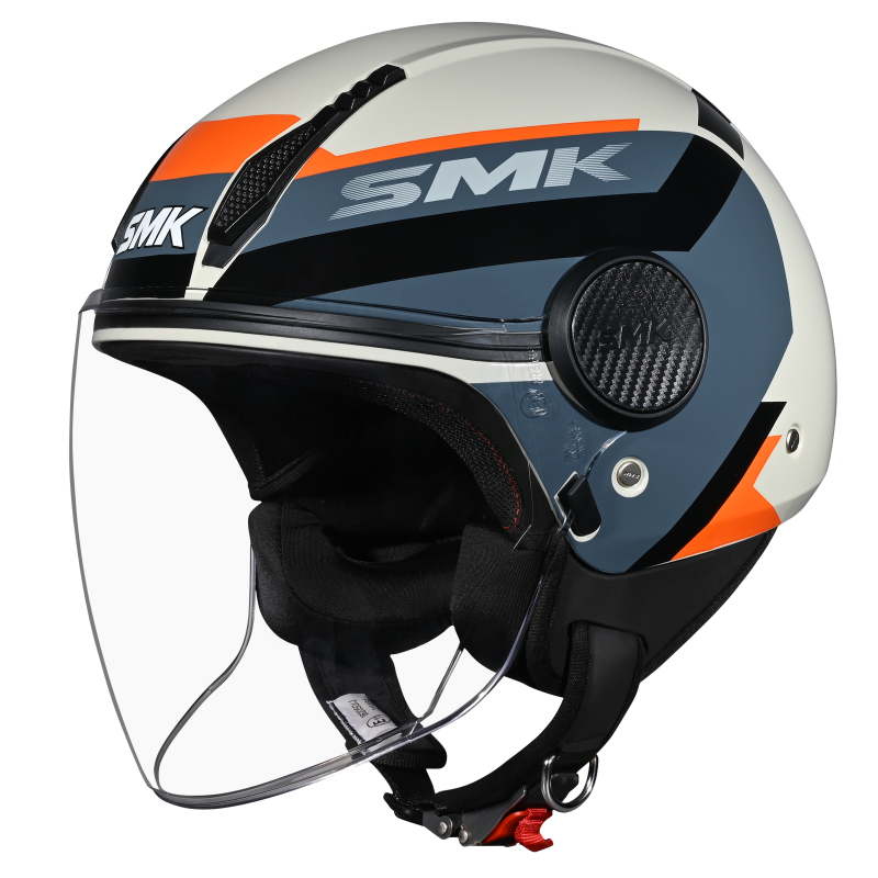 SMK Laminar Kentro Gloss Grey Orange (GL667) Helmet