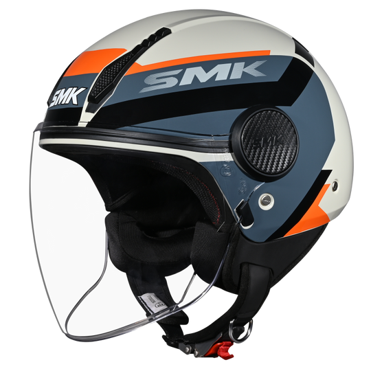 SMK Laminar Kentro Gloss Grey Orange (GL667) Helmet