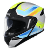 SMK Gullwing Supertour Grey Blue Yellow Gloss (GL654) Helmet