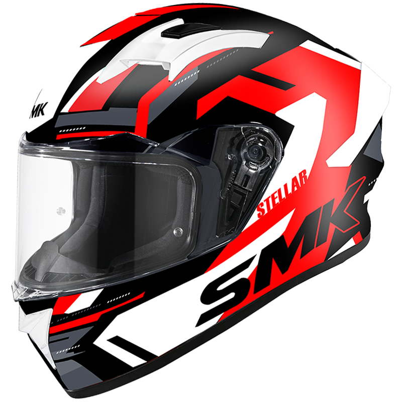 Red white and black online motorcycle helmet