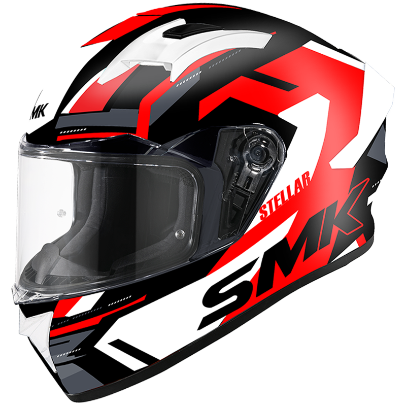 SMK Stellar Sports K Power Matt Black Red White (MA231) Helmet