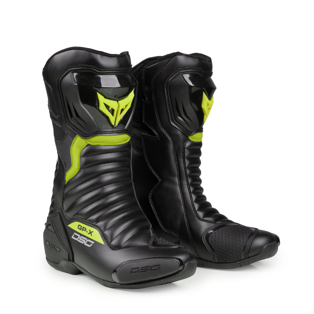 DSG GPX Riding Boots (Black Fluro Yellow) - Moto Central