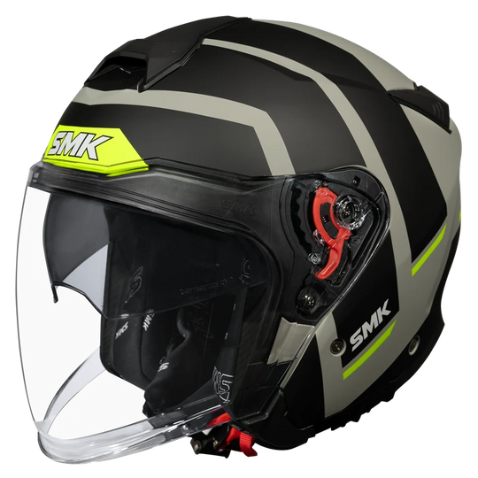 SMK GTJ Rover Matt Grey Black Yellow (MA624) Helmet