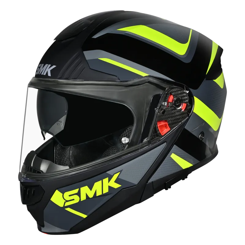 SMK Gullwing Omega Gloss Black Grey Yellow (GL264) Helmet