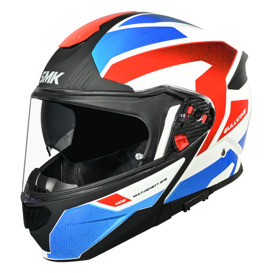 SMK Gullwing Soinc Gloss White Blue Red (GL153) Helmet