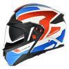 SMK Gullwing Soinc Gloss White Blue Red (GL153) Helmet - Moto Central