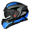 SMK Gullwing Soinc Gloss Black Blue Grey (GL256) Helmet