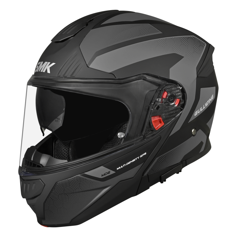 SMK Gullwing Soinc Gloss Black Grey (GL266) Helmet