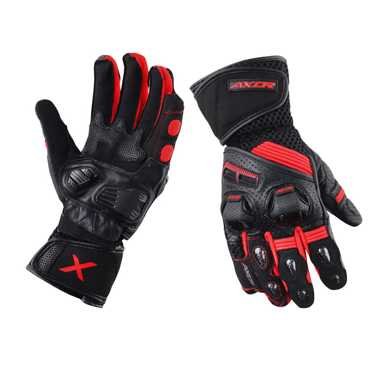 Axor Gator Riding Gloves (Black Red)