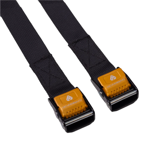 CARBONADO Multipurpose Cam Buckle Tie Down Straps Set of 2 (Black Gold)
