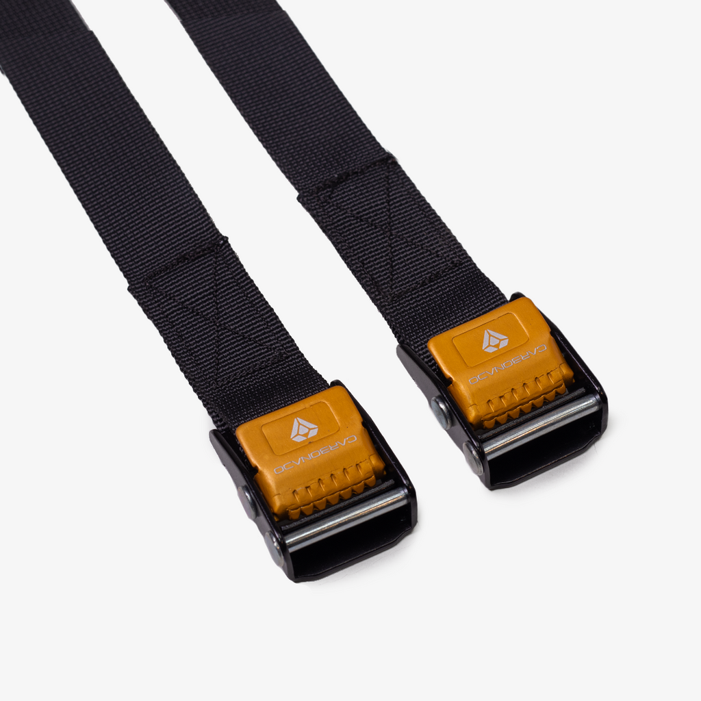 CARBONADO Multipurpose Cam Buckle Tie Down Straps Set of 2 (Black Gold)