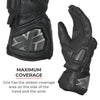 Viaterra Grid Full Gauntlet Motorcycle Riding Gloves (Black)