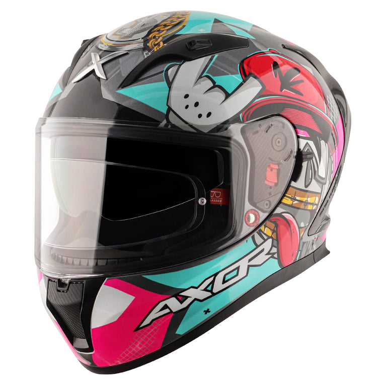 AXOR Street Hip Hop Gloss Athena Grey Mint Helmet– Moto Central