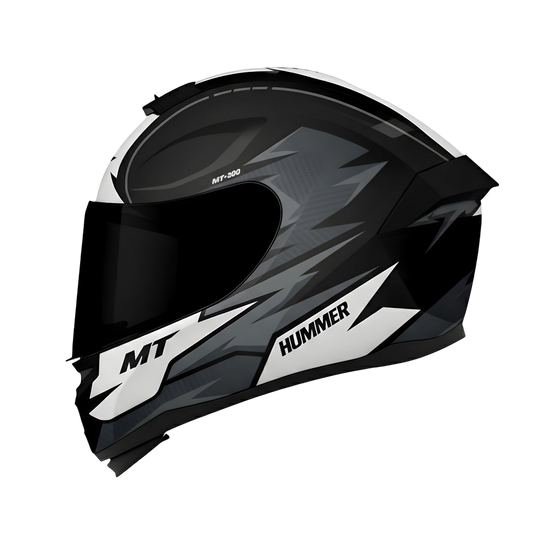 MT Hummer B Shine Gloss Black Grey B0 Helmet