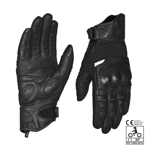 Viaterra Holeshot Short Motorcycle Riding Gloves (Black)