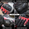 Viaterra Holeshot Pro Semi Gauntlet Motorcycle Riding Gloves (Red)