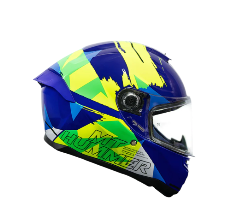 MT Hummer B Monti Gloss Blue Neon Yellow C17 Helmet