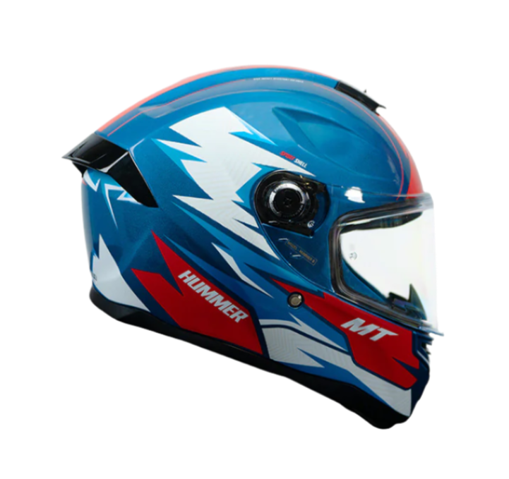 MT Hummer B Shine Gloss White Blue Red C7 Helmet