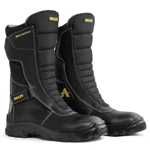 Orazo IBIS Trail Velcro Water Resistant Motorcycle Riding Boots (Black) (VWR)