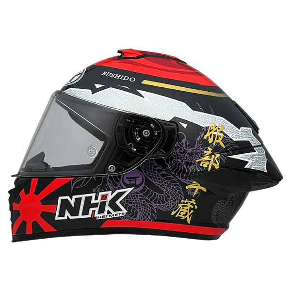 NHK K5R MIHA #1 Dragon Gloss Black Red Helmet