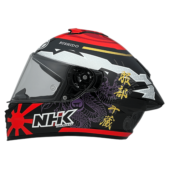 NHK K5R MIHA #1 Dragon Gloss Black Red Helmet