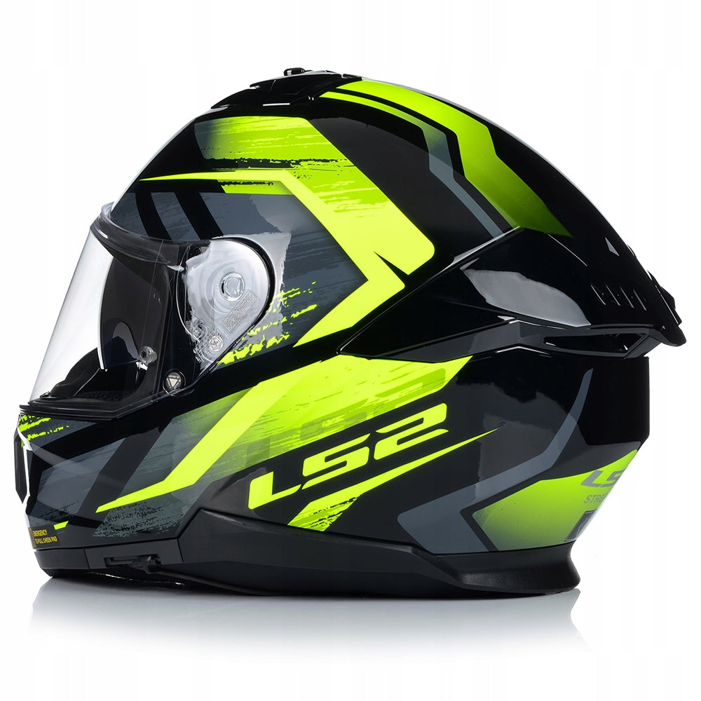 LS2 Stream II Fury Black Hi Viz Yellow Gloss Helmet– Moto Central