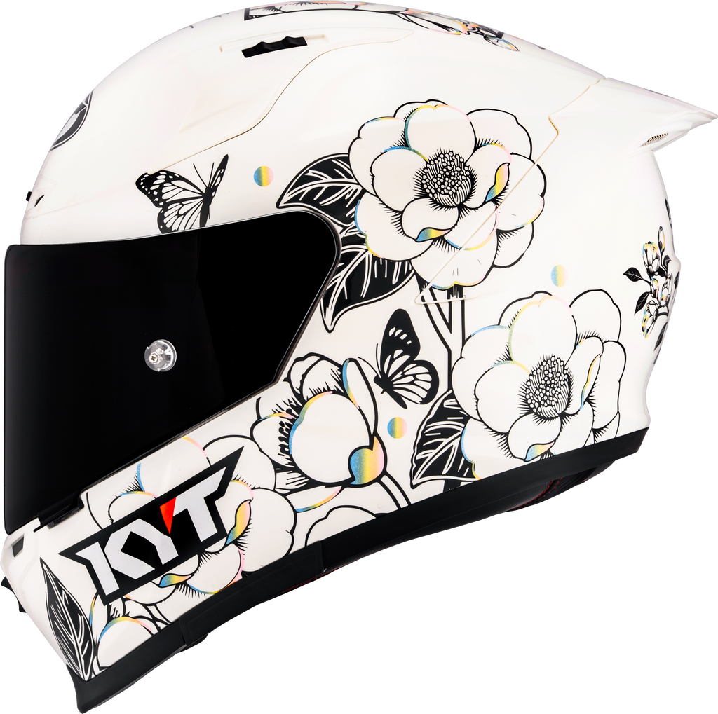 KYT Striker Tea Flower Gloss White Helmet