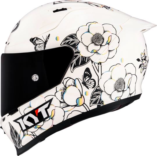 KYT Striker Tea Flower Gloss White Helmet