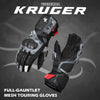 Viaterra Kruger Full Gauntlet Motorcycle Riding Gloves (Midnight Black)