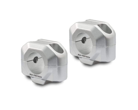 SW Motech 20 mm Handlebar Risers for 28 mm Handlebars Silver (LEH.00.039.24100.20/S)
