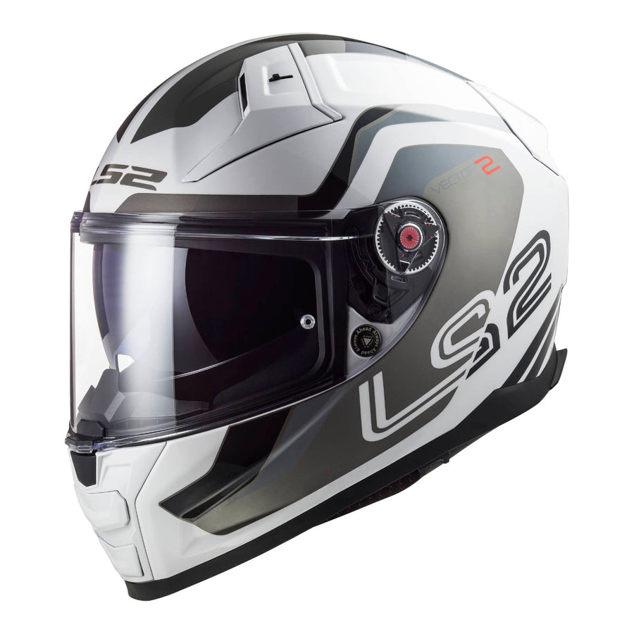 LS2 FF811 VECTOR II Metric Gloss White Titanium Silver Helmet