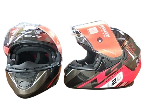 LS2 FF320 Stream Evo Sche Black Red Helmet (D Ring)