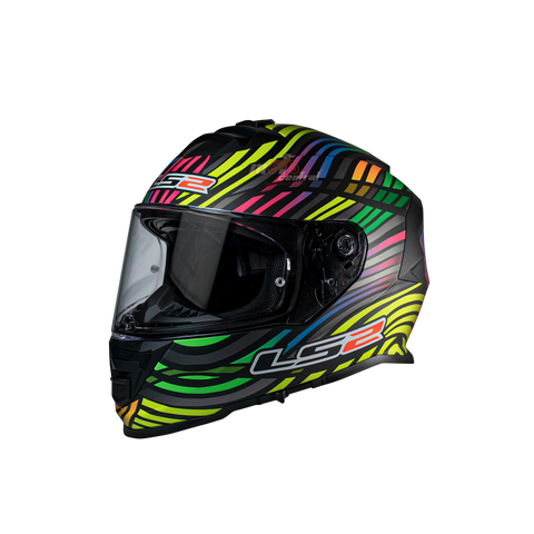 LS2 FF800 Storm Power Black Rainbow Matt Helmet