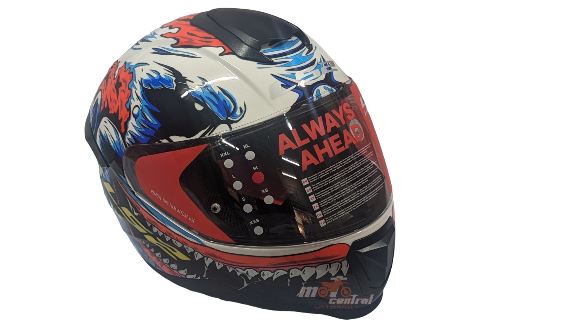 LS2 FF802 Flash Monster White Red Gloss Helmet– Moto Central