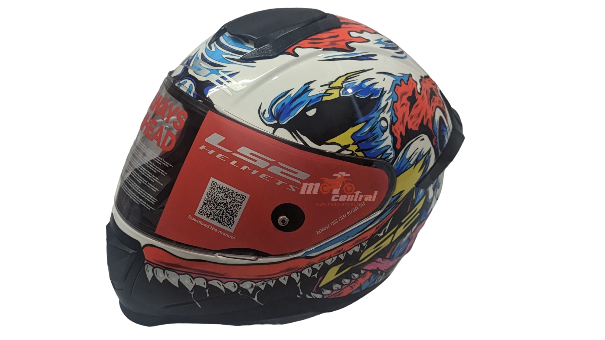 LS2 FF802 Flash Monster White Red Gloss Helmet– Moto Central