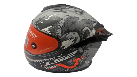 LS2 FF802 Flash Monster Black Grey Matt Helmet