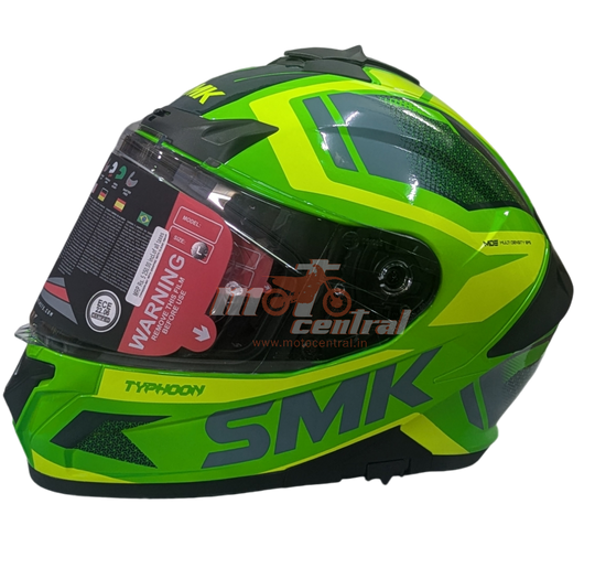 SMK Typhoon Thorn Green Yellow Green Gloss (GL848) Helmet