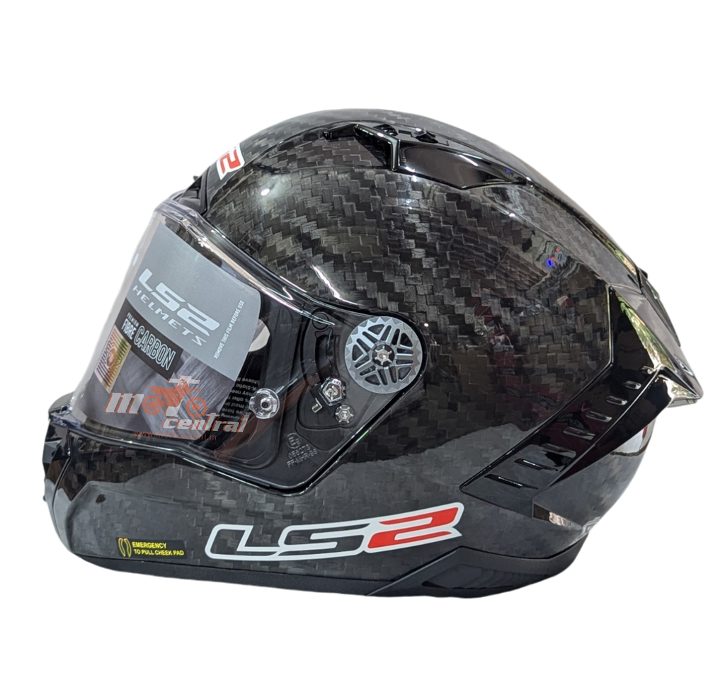 LS2 FF805 THUNDER Carbon GP Racing Solid Gloss Black Helmet with Red Logo (FIM Certified)