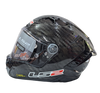 LS2 FF805 THUNDER Carbon GP Racing Solid Gloss Black Helmet with Red Logo (FIM Certified)