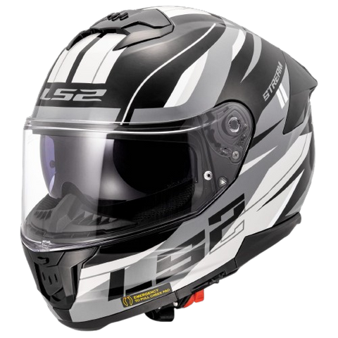 LS2 Stream II Bolt Black White Matt Helmet (D Ring)
