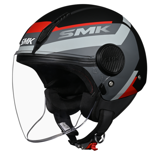 SMK Laminar Kentro Gloss Black Grey Red (GL263) Helmet