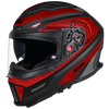 SMK Agnar Cyborg Gloss Black Grey Red (GL263) Helmet