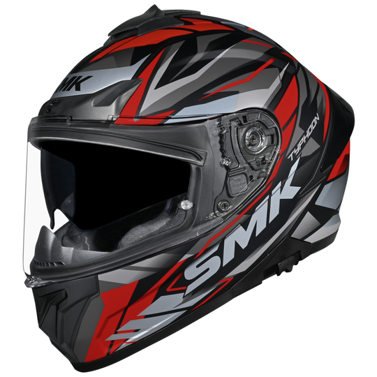 SMK Typhoon Rival Matt Black Grey Red (MA263) Helmet