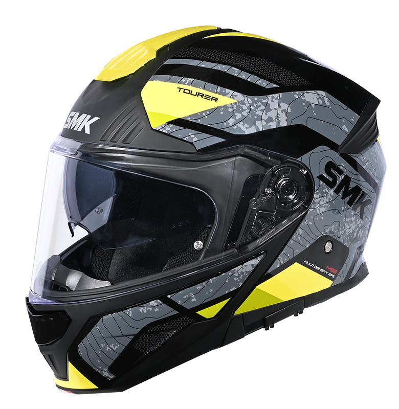 SMK Gullwing Navigator Black Grey Yellow Gloss (GL264) Helmet