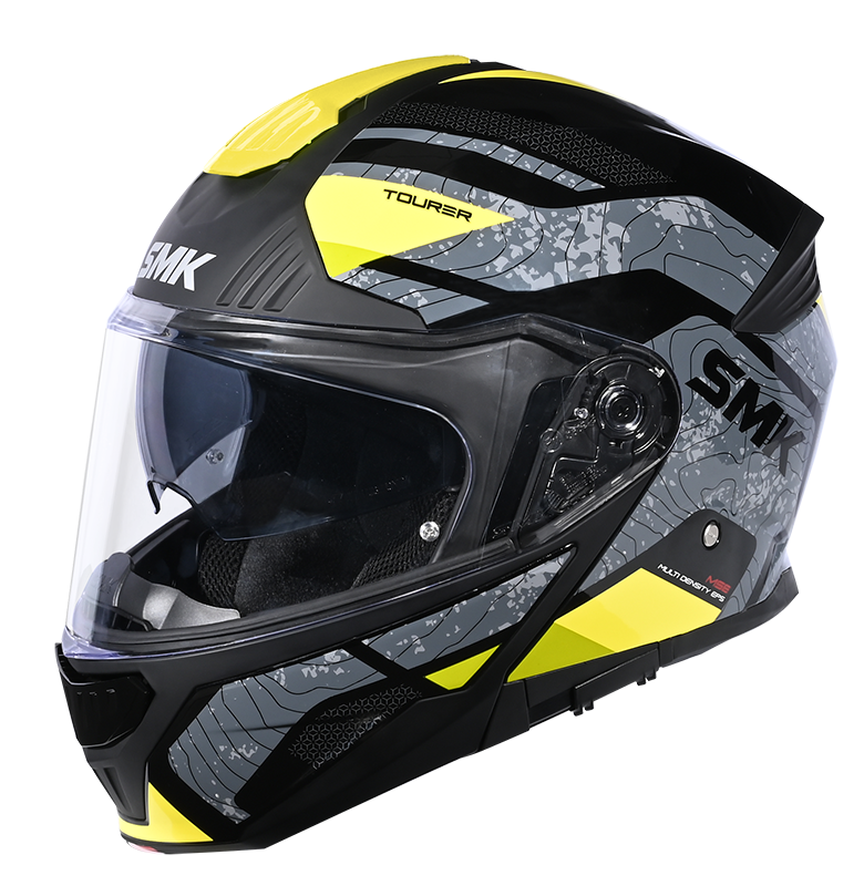 SMK Gullwing Navigator Black Grey Yellow Matt (MA264) Helmet