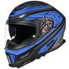SMK Agnar Cyborg Gloss Black Grey Blue (GL265) Helmet