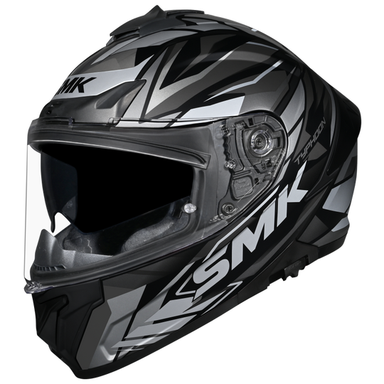 SMK Typhoon Rival Gloss Black Grey (GL266) Helmet